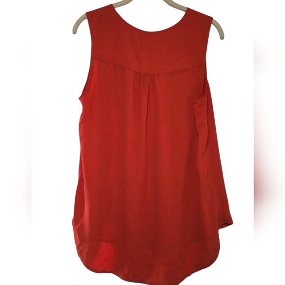 Pleione Vibrant Orange Sleeveless Blouse - Picture 2 of 4